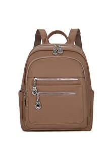 1pc Women's Campus Style Large Capacity Multi-Pocket PU Faux Leather Backpack, New Minimalist Versatile Shoulder Bag For Shopping - Multiple Colors - View 14