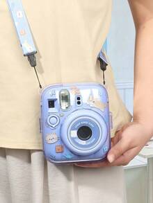 Fujifilm Mini 13 硬 PC 相機保護殼,防摔防刮透明保護殼 + 可調節印花掛繩 + DIY 卡通貼紙,耐用防黃保護套,適合旅行、戶外與日常攝影 - 查看 3