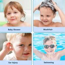 100PCS 10cm/3.9in Baby Transparent Disposable Ear Covers, Elastic Transparent Shower Water Ear Covers, Newborn Essentials, Bathing, Baby Bath, Swimming Ear Covers, Suitable For Children And Adolescents - Multi-color 6 - View 6
