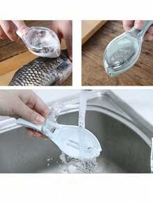 1pc Fish Scale Remover With Collector, Quick Fish Scale Scraper Tool, Kitchen Food Preparation Accessory, Portable Cooking, Outdoor Fishing And Camping Fish Processing Tool, Easy To Clean Seafood Preparation Gadget, Practical Gift For Family And Loved Ones - View 9