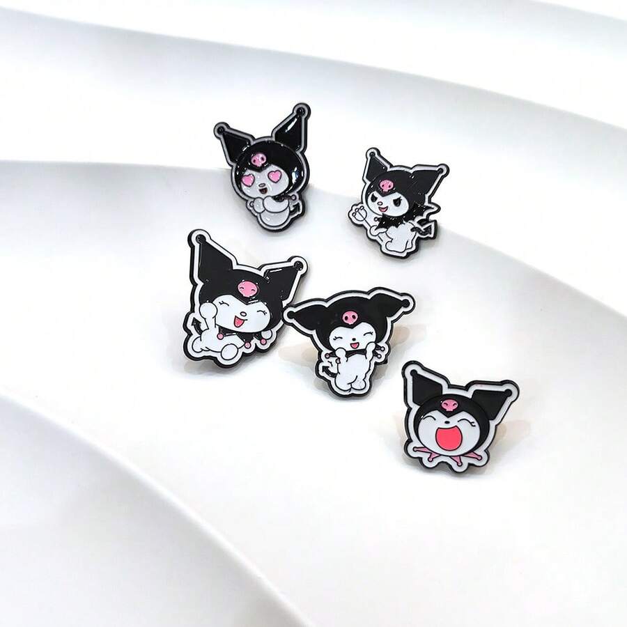 SANRIO 1件可愛卡通三麗鷗胸針,萬聖節與聖誕節金屬徽章,Hello Kitty胸針,柔甜貓咪合金包包飾品針 - 彩色 - 查看 1