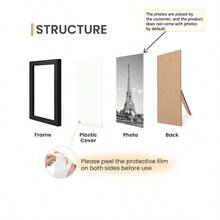 1pc Black Picture Frame, Beautify Your Precious Memories With This Versatile Black Picture Frame - Perfect For Wall Or Desktop Decor! It Can Be Hung On The Wall Or Placed On The Desk, Available In Multiple Sizes Suitable For 11x14 8x10 6X8 5x7 4x6 Inch Photo Paper - Black - View 4