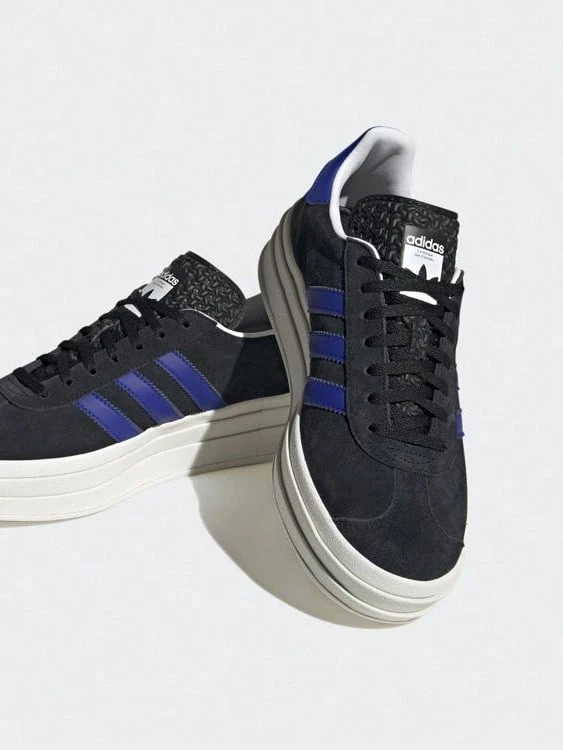 Adidas Spring/Autumn Unisex Classic Sports Shoes, Thick Sole Versatile Casual Training Sneakers HQ4408 - Black/Bright Blue - View 1