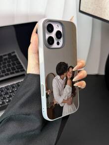 1件 DIY 定製情侶家庭照片磨砂 2合1 黑白對比手機殼，適用於 Apple Duo/18ProMax/17ProMax/16Pro/15/14Plus/13Pro/12ProMax/11/XsMax/8/7/6Plus，手機配件，情侶、好友、家庭、情人節、週年紀念、生日、紀念禮物 - 彩色 - 查看 3