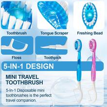 5-In-1 Mini Disposable Toothbrush With Pre-Applied Toothpaste | Waterless Disposable Toothbrush With Toothpaste, Floss, Tongue Scraper And Toothpick, Suitable For Travel, Hotel, Camping, 26pcs - Multiple Flavors/various Styles - View 6