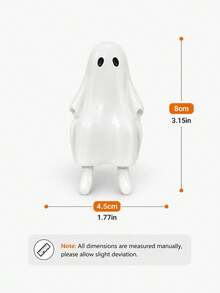 1pc Halloween Sitting Ghost Statue, Adorable White Ghost With Hanging Legs, Cute Spooky Resin Decoration For Fireplace Mantel, Coffee Table, Bookshelf, Kitchen Counter And Autumn Home Decor - Classic - View 8