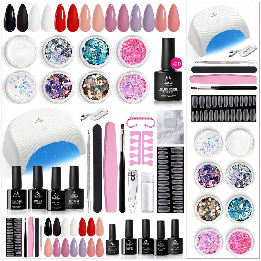 Beetles Gel Nail Polish Kit With U V Light - 80Pcs Color Enchantment 55 Colors Gel Polish Starter Kit - 20 Colors Colorful Dreamscape PRO - View 1