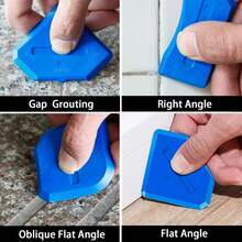4pcs Red Caulking Tool Kit, Silicone Joint Sealant Spreader Spatula Scraper, Edge Repair Tools, Floor Tile Edges Cleaner - Multicolor - View 3