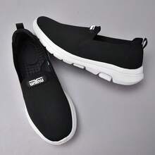 1 Pair Black Casual Fabric Loafers, Suitable For Outdoor & Indoor Wear All Seasons - Black - View 6