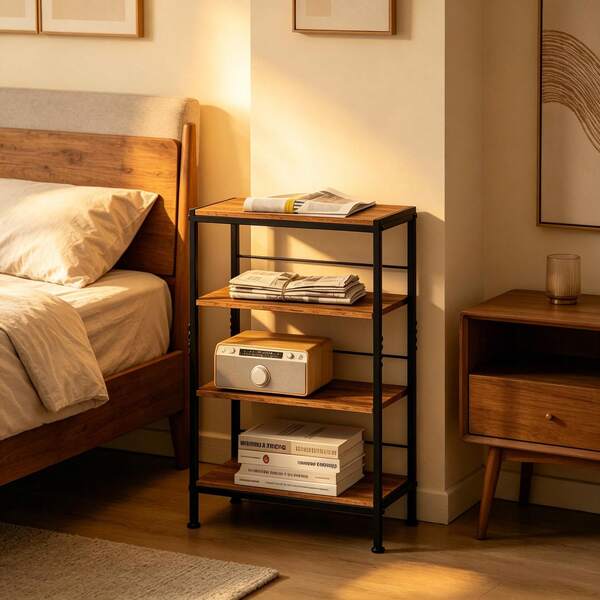 Moderne Storage Rack,Freestanding Shelf,Display Shelf