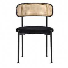 Black Dining Chair Set, 2 Piece Modern Style - Black - View 9