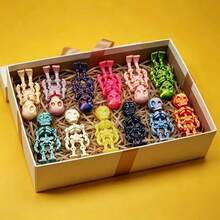 10 Buah Figur Mini Kerangka Berwarna-warni dengan Sendi yang Dapat Digerakkan, Berbagai Bentuk, untuk Dekorasi Meja DIY, Aksesori Bermain, Dapat Digunakan Sebagai Dekorasi Pesta, Pajangan Jendela, Pengisi Kotak Hadiah , Hadiah Kecil Interaktif untuk Liburan Taman Kanak-kanak, Hadiah Undian Berhadiah Acara - Kerangka kecil - View 3