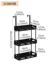 Estantería colgante para puerta, estante de puerta de varias capas, almacenamiento colgante, ahorro de espacio, adecuado para despensa de cocina y almacenamiento de especias, diseño de fácil instalación, sin perforación, estantería multifunción de cocina - Gancho para colgar detrás de la puerta - Ver 11