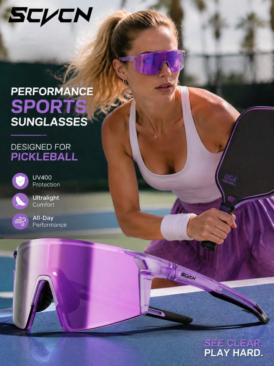 SCVCN Fashion Sports Glasses, Suitable For Outdoor, Travel, Driving, Daily Life. Windproof Sports Goggles, Suitable For Hiking, Running, Driving, Cycling, Fishing. Sports Style For Beach, Unisex