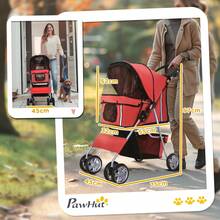 Pet Strollers - 紅色 + 聚酯纖維 - 查看 6