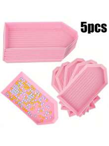 5/1pc Multi-Color Plastic Diamond Painting Bead Sorting Tray, Easy-Tilt Design Handmade Jewelry Storage Box, DIY Diamond Painting Supplies & Tools - Drill Disk - View 3