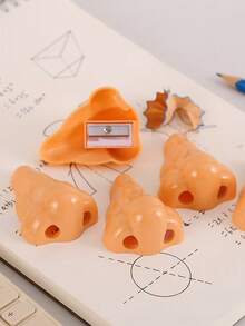 3pcs Funny Nose Shaped Pencil Sharpeners, Suitable For Teenagers, Perfect School Supplies, Gag Gifts And Birthday Party Favors, Suitable For Boys And Girls, Ideal Teacher Rewards, Suitable For Winter And New Year - Khaki - View 6