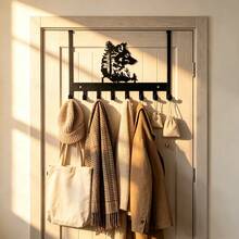 No-Drill Door Hook For Home, 3 Cat Silhouette Iron 8-Hook Coat Rack, Rental Hotel Bathroom Towel Storage Organizer, Entryway Door Key Umbrella Bag Hanging Rack, Thanksgiving, Holiday, Perfect Gift Choice - View 9