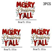 1/2/3PCS Durable Washable Heat Transfer Vinyl, MERRY Christmas YALL Christmas Lights Glitter Letter Holiday Pattern Heat Transfer, Vinyl Print, Heat Transfer Sticker, Iron-On Transfer Sticker Decal - Suitable For Pillows, DIY, Backpacks, T-Shirts, Canvas Bags, Sweatshirts, Jeans, T-Shirts, Clothing, Sewing Supplies - Multicolor - View 10