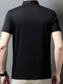 Pro Man 男士衣櫥系列 無縫黏合防皺 夏季涼感短袖 POLO 衫 休閒商務通勤穿搭，適合工作到週末 - 黑色 - 查看 5