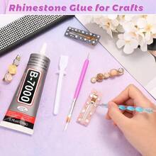 110ml B7000 Clear Super Glue, Rhinestone & Jewelry Making Craft Glue With Precision Tip, Bedazzling Kit Supplies For DIY, Shoes, Crafts, Jewelry, Headband, Brooch, Setting, Diamond, Earrings, Pendant, Super Strong Bonding Agent - 110 ml - 查看 2