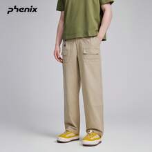 +Phenix Phoenix Outdoor Casual Long Pants Unisex 2026SS Water-Repellent Multi-Pocket Embroidered Straight-Leg Pants - Earth Brown - View 1