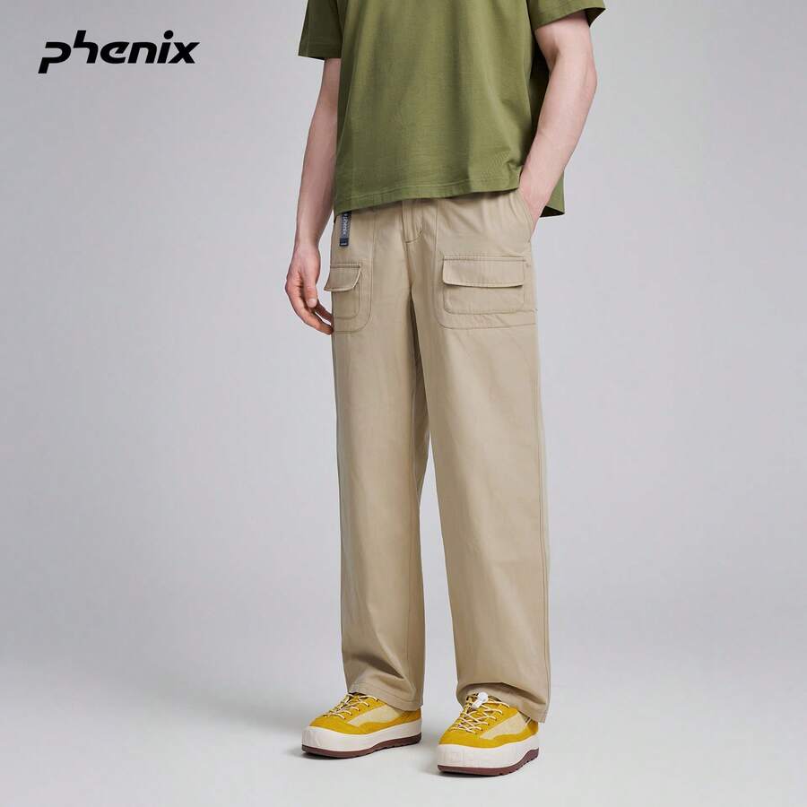 +Phenix Phoenix Outdoor Casual Long Pants Unisex 2026SS Water-Repellent Multi-Pocket Embroidered Straight-Leg Pants - Earth Brown - View 1