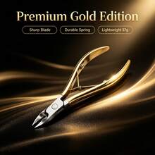 Conjunto de Ferramentas de Cuidados com as Unhas Estilo Japonês Dourado, Adequado para Mãos e Pés, Inclui Cortador de Unhas e Conjunto de Empurrador de Cutículas, Tesoura de Aço Inoxidável, Ferramenta Profissional para Aparar Cutículas, Essencial para Artistas de Unhas, Necessidade da Temporada de Volta às Aulas - Dourado - Visão 4