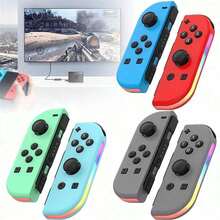 Switch Joy-Con 无线游戏控制器，左右手通用，带 RGB 灯光、震动、彩色灯光、体感、蓝牙、3D 摇杆控制、无漂移 - 查看 3