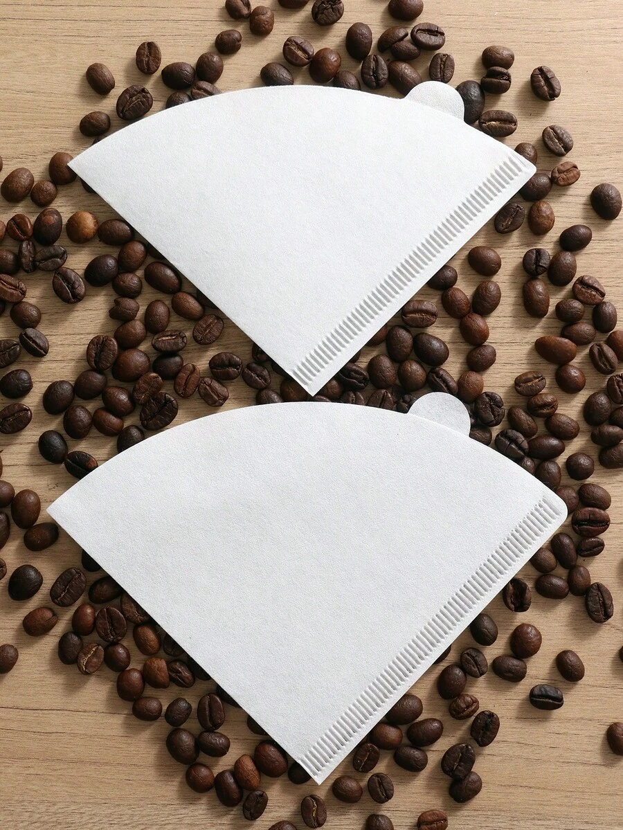 100 lembar/pak Kertas Saringan Kopi Putih/Coklat, Kertas Saringan Kopi Tetes untuk Penggunaan Rumah Tangga, V01/V02 Tersedia Dua Ukuran - Putih - View 1