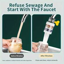 Filtro de grifo, purificador de agua universal anti-salpicaduras, adecuado para grifo de fregadero de cocina, aireador de grifo doméstico, desmontable y lavable, filtra impurezas en el agua, adecuado para Europa y América, viene con adaptador, nuevo producto de verano. - azul - Ver 9