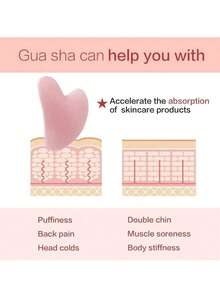Natural Jade Gua Sha Massage Board, Rose Quartz Gua Sha Board, Jade Facial Massage Tool, Suitable For Facial, Neck, Back And Body Gua Sha Massage - Multicolor - View 4