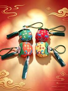 Persimmon Shape Hanging Sachet, Traditional Fabric Pendant With Tassel, Decorative Ornament For Car, Closet, Backpack, Ideal Holiday Present For Family And Friends - Multicolor - View 1