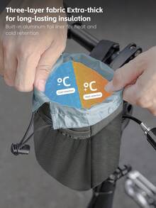 WEST BIKING Insulated Bicycle Water Bottle Bag 3 Point Secure Mounting Multi Functional Cycling Gear Storage Bag - Multicolor - View 8