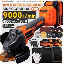 Kit De Amoladora Esmeriladora Angular Inalambrica  20 V, Incluye Bateria y Cargador ,Hojas de Corte,Pulido,etc. - Naranja - Ver 1