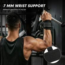 FIVING Wrist Straps Weightlifting Belt With Silicone Beads, Adjustable D-Ring Grip Support, Suitable For Weightlifting, Gym Fitness, Deadlift, Pull-Ups, Non-Slip Wrist Support, Unisex - Multicolor - View 6