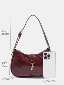 1 Piece Of Retro Minimalist Hook Shaped Decoration Adjustable Shoulder Strap Crescent Bag, Fashionable Women's Bag, Multifunctional Armpit Bag - Multicolor - View 7