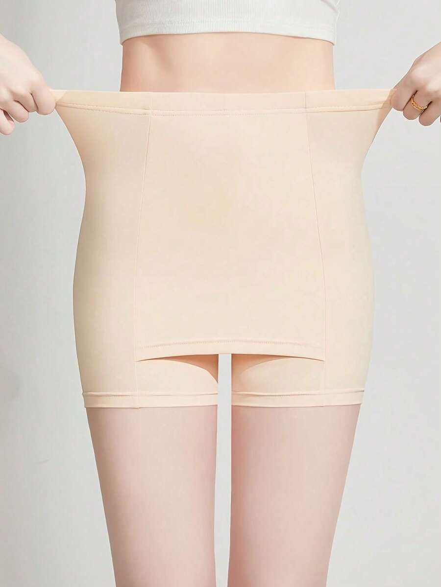 3/4 Coverage Safety Shorts For Women Summer; Anti-Exposure Tummy Control Double Layer Non-Roll Up Underwear Shorts; High Waist Safety Shorts For Skirt Lining