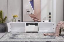 Moderner TV-Schrank 170 Cm. Diagonaler Patchwork-Stil. - White - View 3