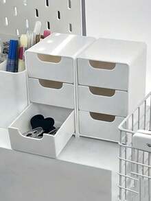 3-Layer Drawer Storage Box For Jewelry, Hair Accessories, Earrings And Small Items, Furniture Office Study Desktop Organizer, Jewelry Storage Box, Drawer-Style Cosmetic Organizer, Bedroom Decor Desktop Organizer, Home Desk Drawer Storage, Suitable For Women - Multicolor - View 15