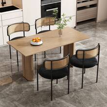 Black Dining Chair Set, 2 Piece Modern Style - Black - View 4