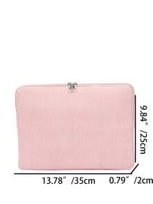 Funda de portátil de lujo minimalista de unicolor, bolsa de almacenamiento para portátil y tableta de varios tamaños, bolsa para ordenador - Rosa Pálido - Ver 2