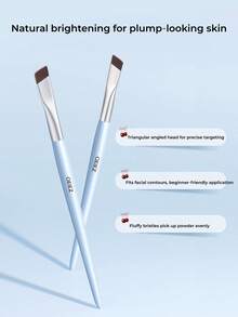 OEIEZ Multifunctional Facial Highlighter Brush, Soft And Dense Bristles, Precise Brightening Makeup Brush, Suitable For Daily Travel, Beginner Makeup Tool - Baby Blue - View 4