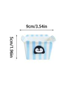 1pc Striped Penguin Ceramic Condiment Dish, Hand-Painted Seal Tomato Sauce Salad Sauce Plate, Suitable For Home Decor Tableware, Spice Seasoning Dish, Restaurant Kitchen Dipping Sauce, Condiment Storage Bowl, Gift, Holiday Decoration - Multicolor - View 13