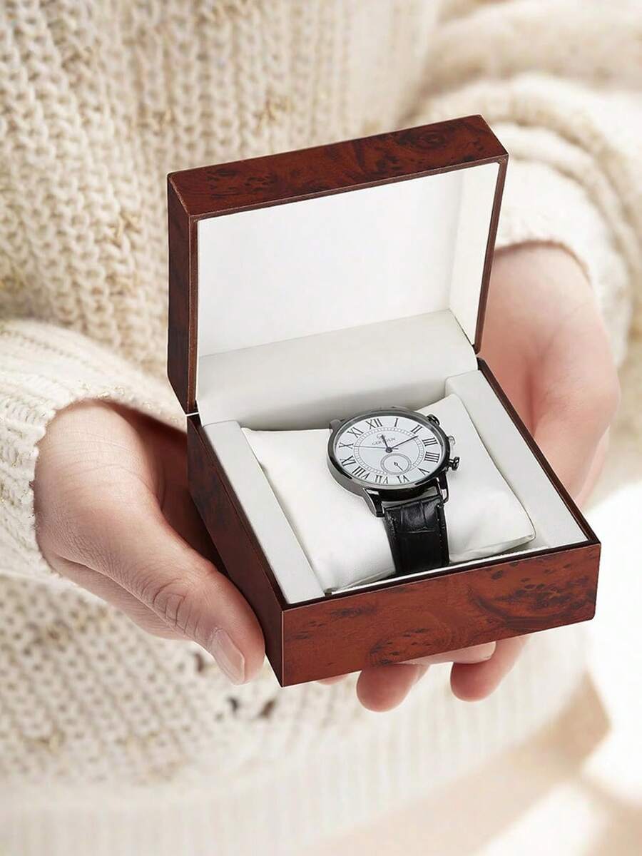 Single Walnut Wooden Watch Box Watch Storage Travel Case Organizer For Men And Women Wristwatch Display Box Holder - Multicolor - View 1