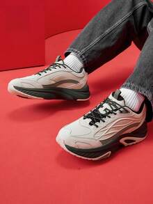 XTEP Sepatu Sneakers Chunky Mifan CNY Pria, Sepatu Kasual Retro Serbaguna - Abu-abu/Hijau - View 3