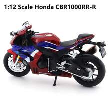 Burago 1:12 Scale Honda CBR1000RR-R Fireblade SP (White/Red) Die-Cast Motorcycle Model – Creative Desktop Ornament With Display Stand - Multicolor - View 9