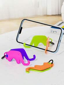 1pc Kawaii Rabbit Ear Desktop Phone Stand, 360° Rotatable Foldable Height‑Angle Adjustable Cell Phone Holder, HAPPY Letter Embossed Anti‑Slip Tabletop Bracket, Multi‑Color Cute Desk Phone Accessory, For Video Watching Video Call Office Daily Use - Multicolor - View 8