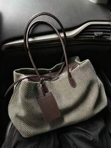 2026 New Large Capacity High-Quality Exquisite Woven Handbag Unique Design Non-Duplicated Versatile Office Commute Shoulder Bag For Women - Green - View 10