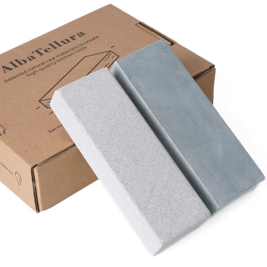 1 Set Batu Asah Alami 800/3000 Grit, Pengasah Pisau Manual, Cocok untuk Dapur, Luar Ruangan, Pengasah Alat Pertukangan Kayu, Kemasan Kotak Hadiah, Dapat Digunakan Sebagai Hadiah Hari Ayah, Hadiah Ulang Tahun, Hadiah Pindah Rumah